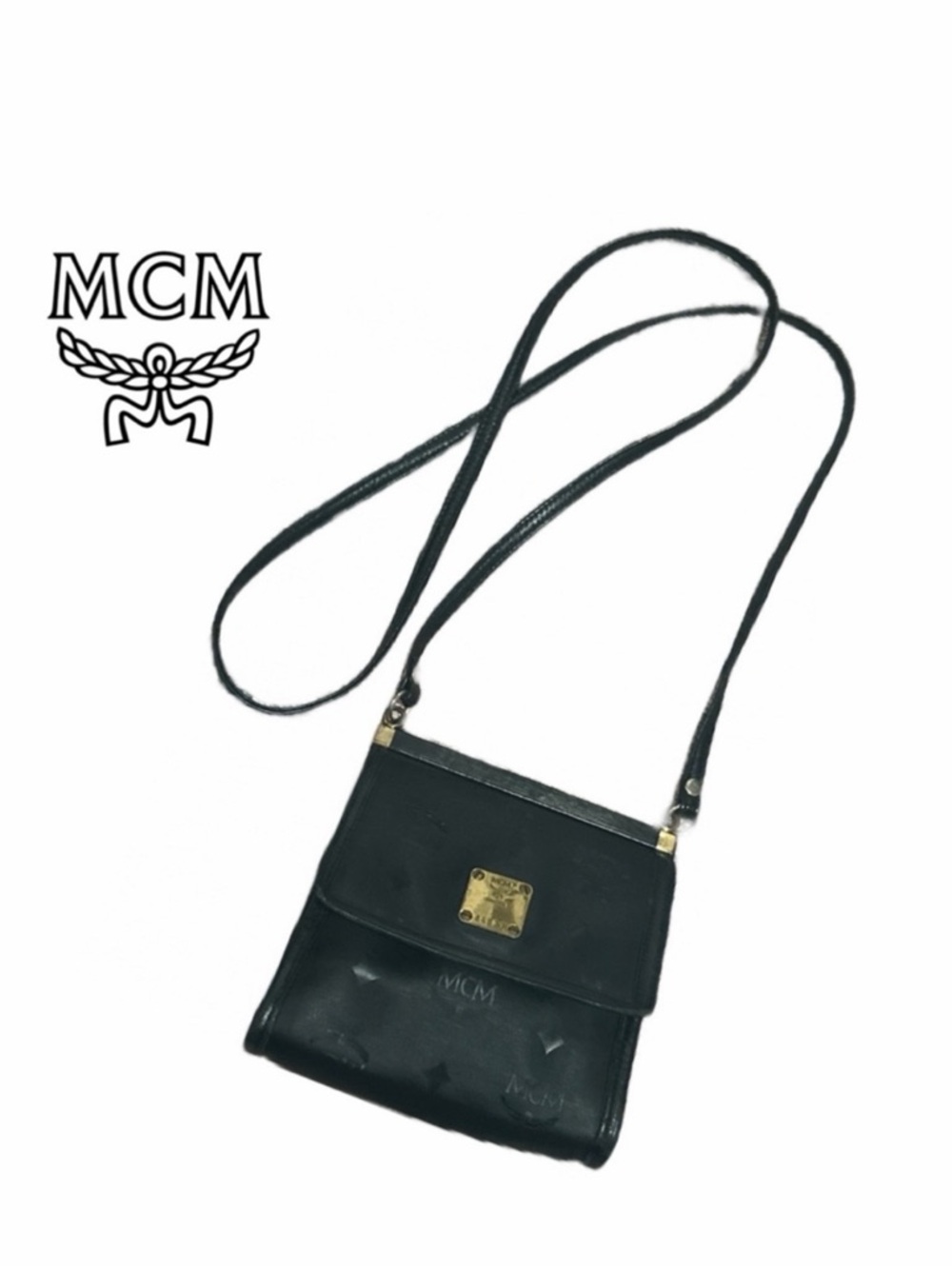 MCM VINTAGE Monogram Black Crossbody Bag‎